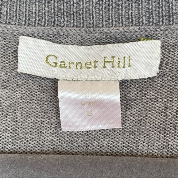 Garnet Hill Merino Wool Crewneck Shift Sweater Dress Loose Gray Pockets Small S - Picture 2 of 7